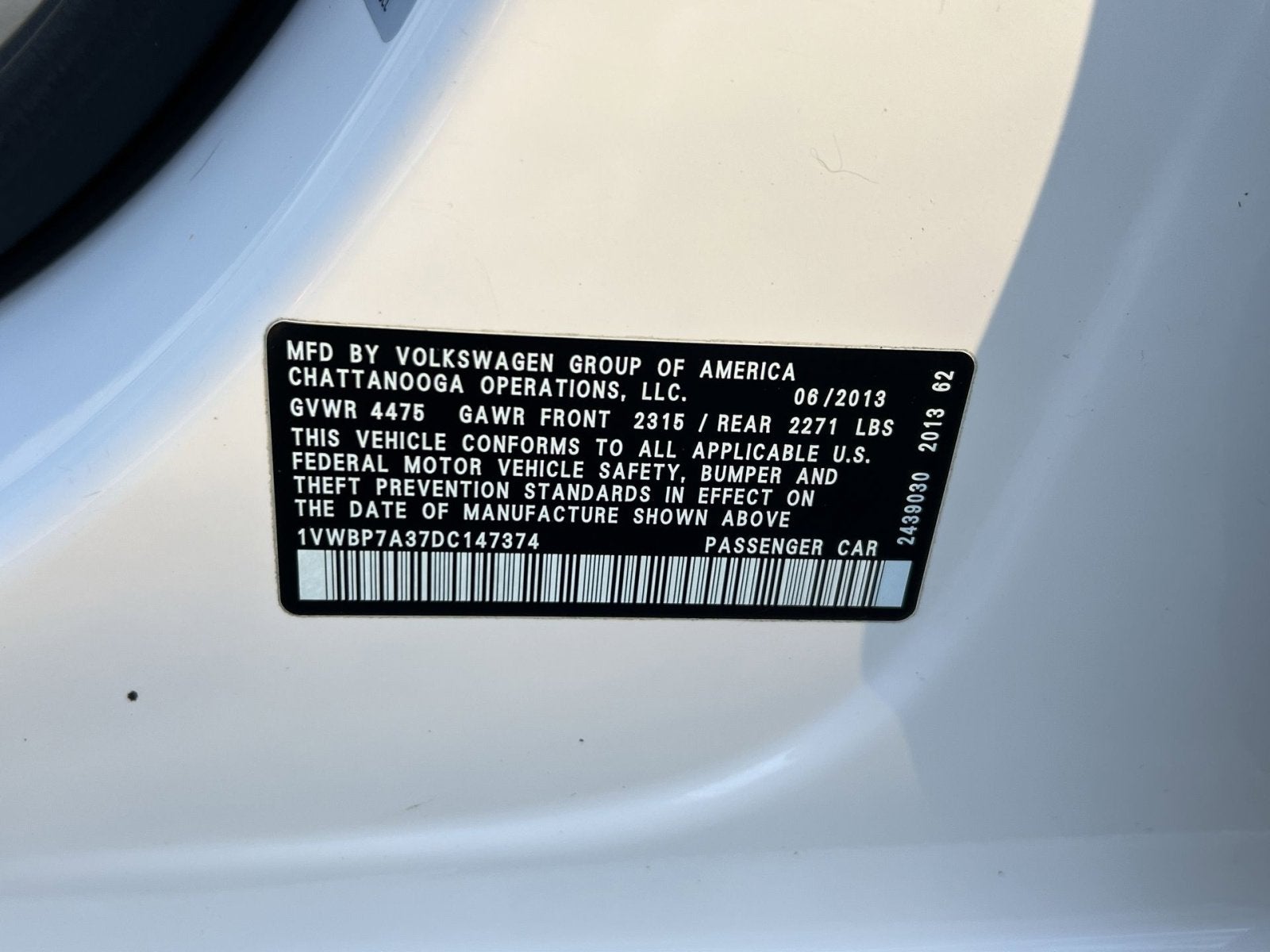 2013 Volkswagen Passat 2.5 SE